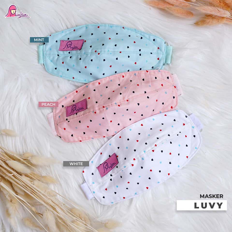 Masker Luvy Miulan / Masker Kain / Masker Kondangan / Masker Bunga / Masker Katun / Masker Duckbil /