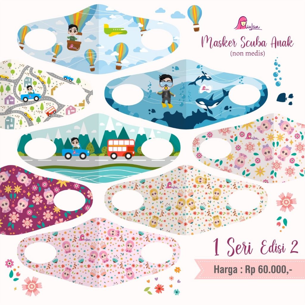 Masker Scuba Miulan / Masker Kain / Masker Anak / Masker / Miulan Murah