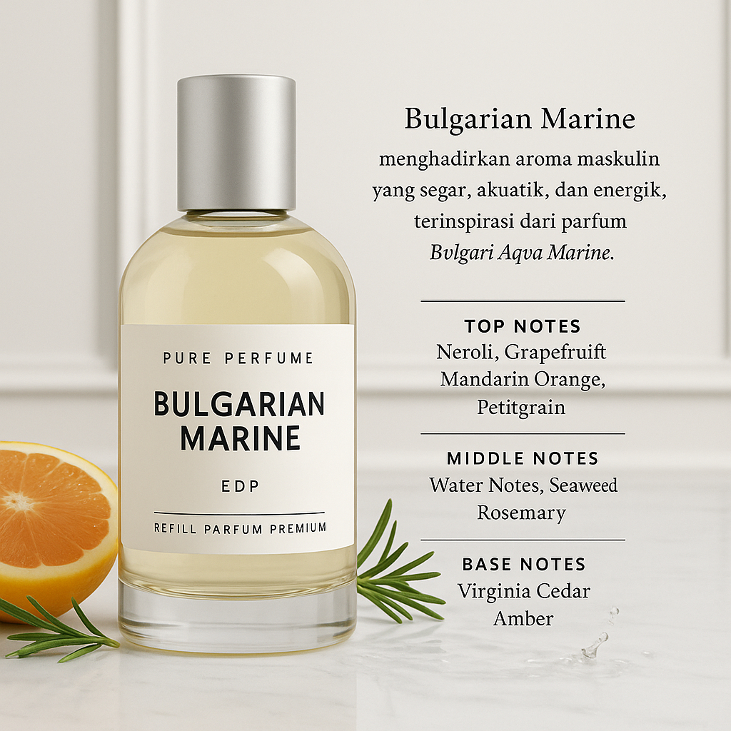 BULGARIAN MARINE BY PURE PERFUME | REFILL PARFUM PREMIUM PRIA TAHAN LAMA