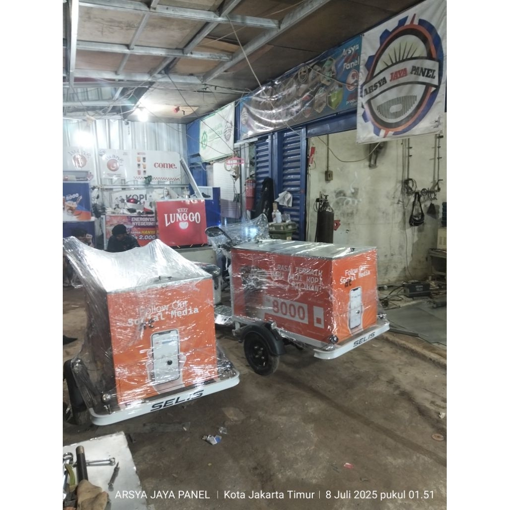 gerobak kopi sepeda listrik kekinian bisa custom