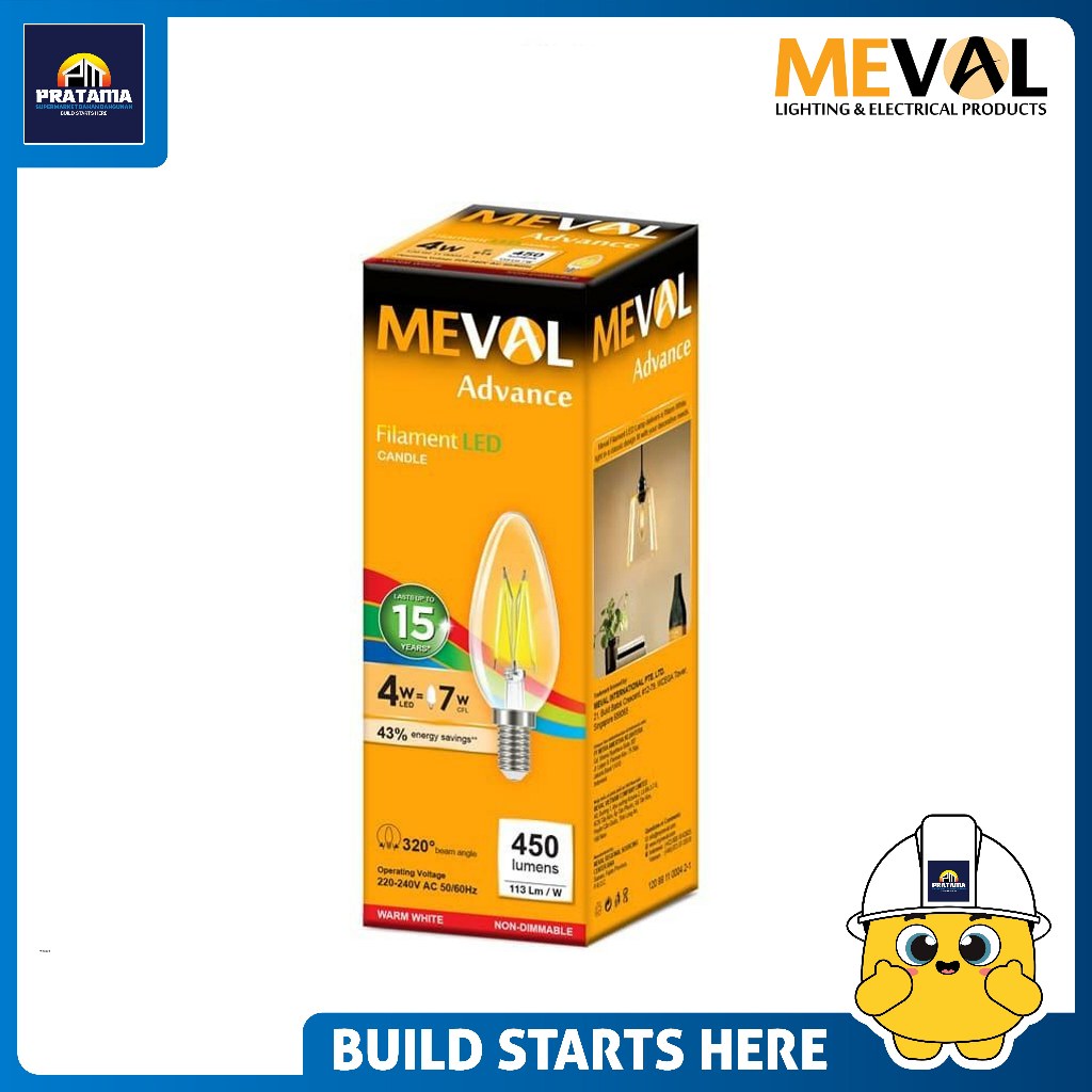 MEVAL – LAMPU LED FILAMENT 4W KUNING AF5-04C
