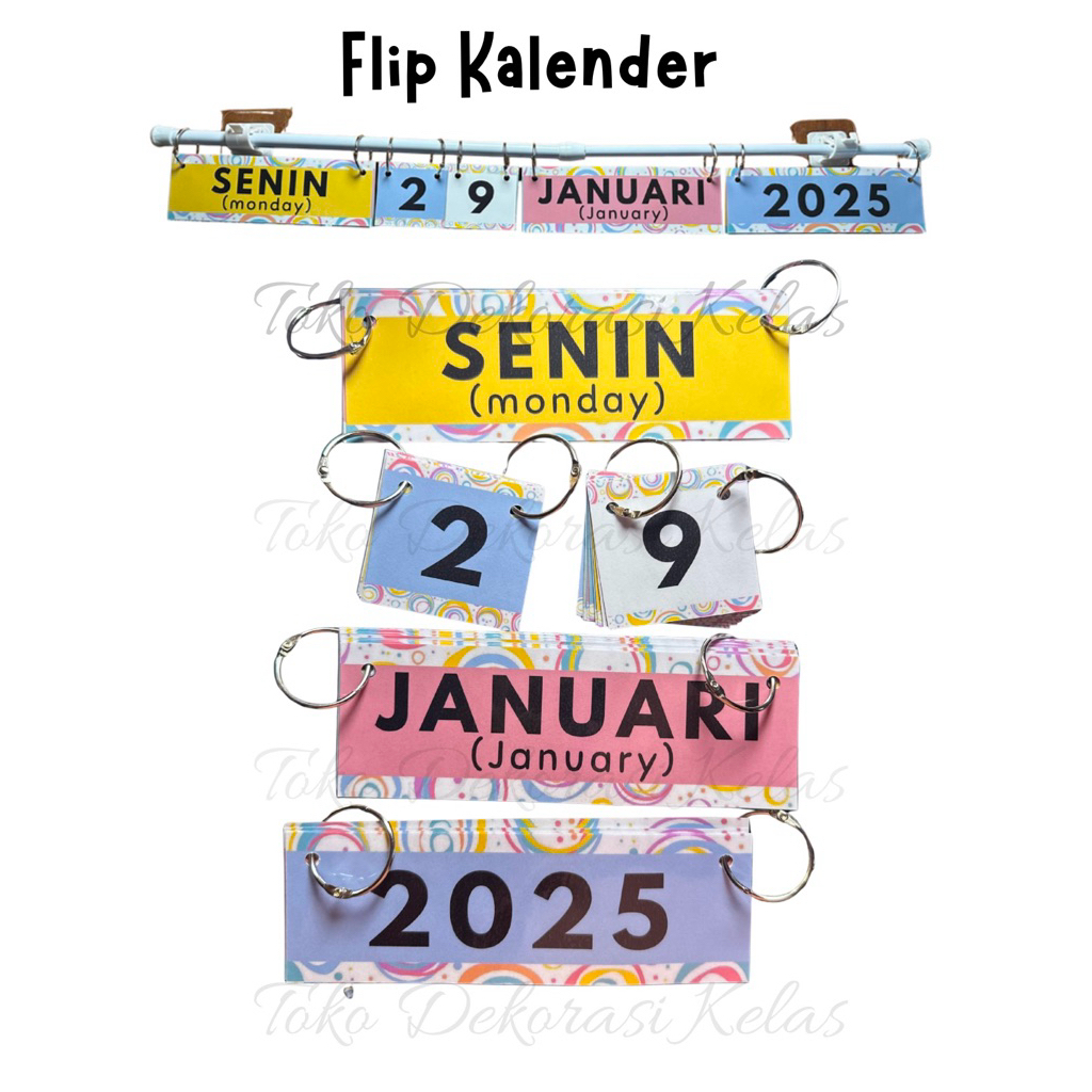 

FLIP KALENDER BILINGUAL | KALENDER GANTUNG PAPAN TULIS | KALENDER KELAS