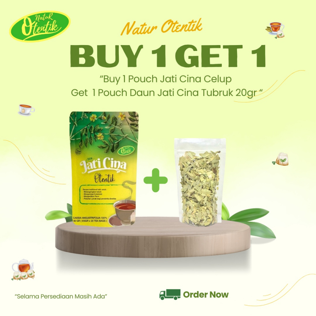 

[BUY 1 GET 1] Natur Otentik Teh Diet Jati Cina Celup Pelangsing Herbal Detox Alami 20 Kantong