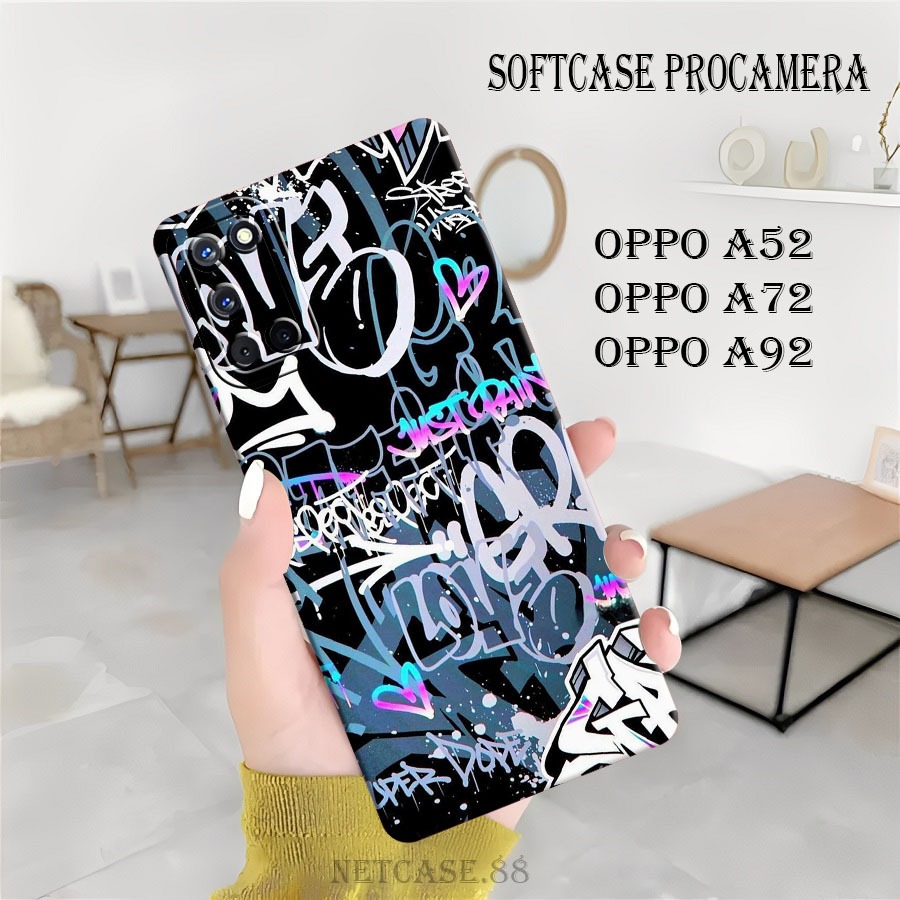 Silikon Hp Oppo a52 - Oppo A72 - Oppo A92 - Cassing Procamera Lentur Fashion Case Silikon Tpu Motif 