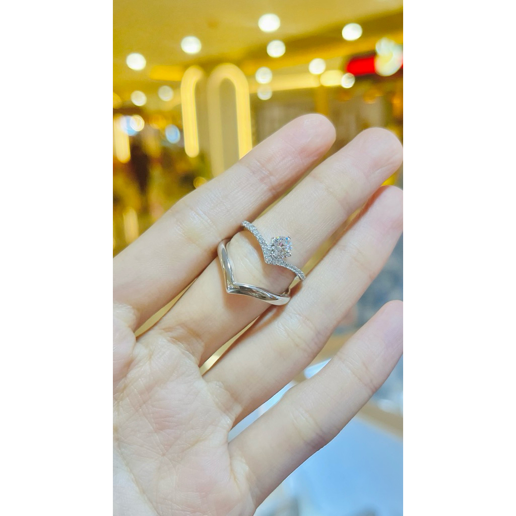 cincin couple permata moissanite mewah