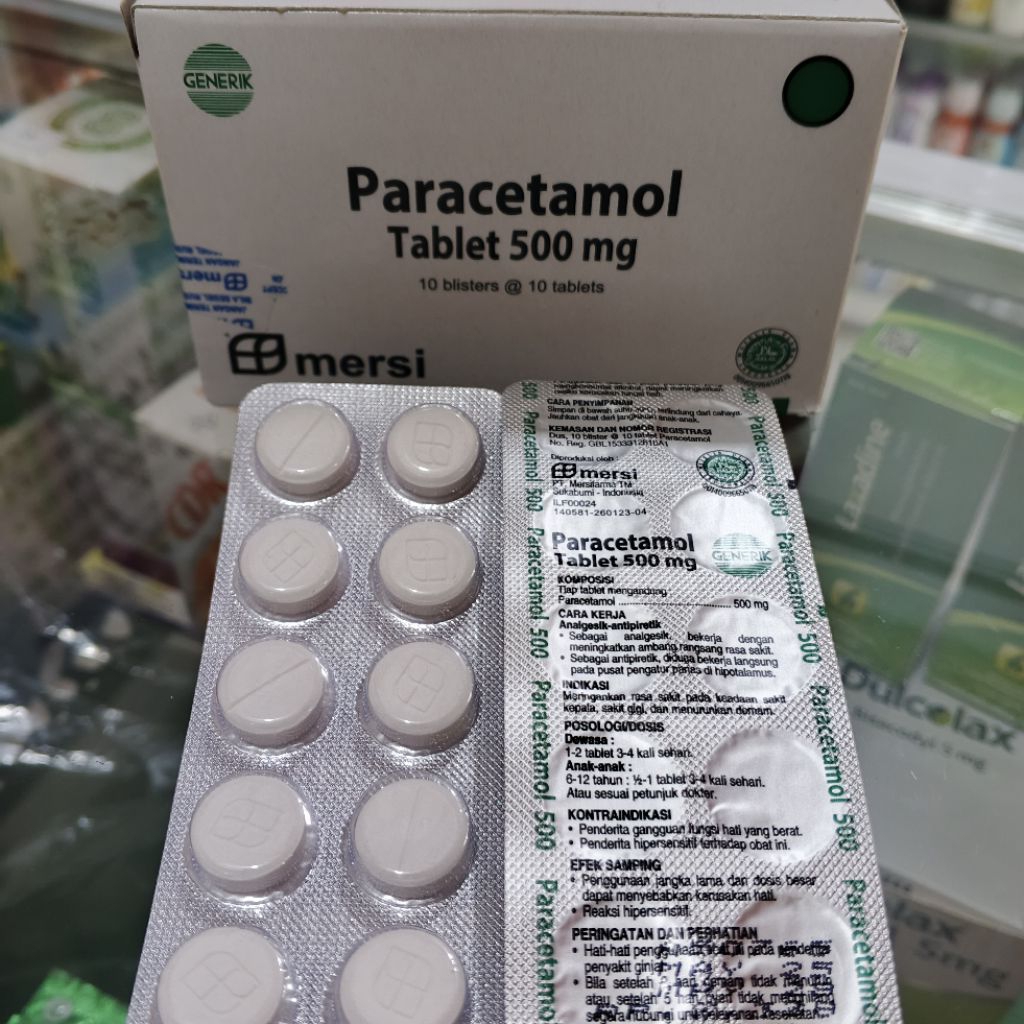 Paracetamol 500 mg Mersi 1 Strip Isi 10 Tablet