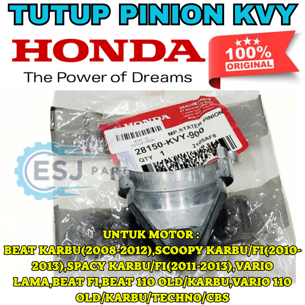 TUTUP PINION GIGI STATER KODE-KVB/KVY ASLI AHM HONDA BEAT/SCOOPY/VARIO KARBU-FI KUALITASJAMINPRESISI
