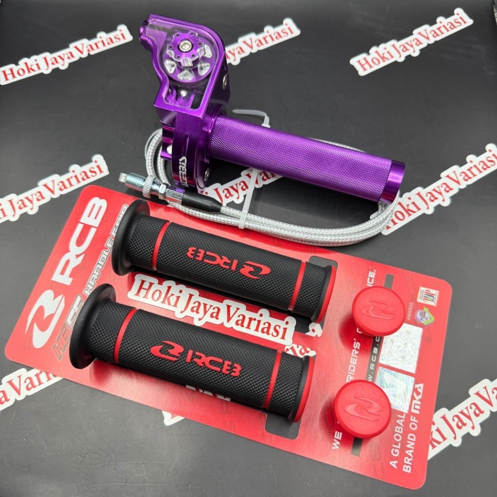 Paket PURPLE Gas Spontan Acerbis V2 Full CNC + Handgrip RCB HG55 Original Gas Spontan Kontan Acerbis