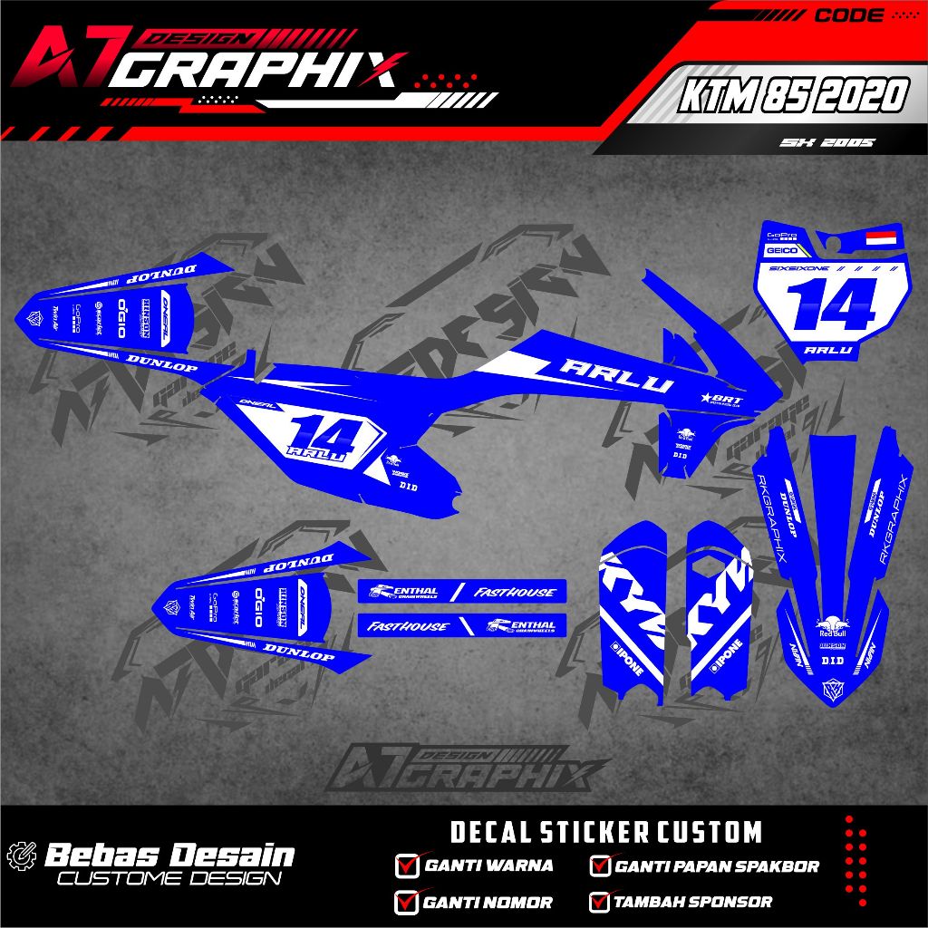 DECAL STIKER KTM 85 2020  - DECAL MOTOR KTM 85 2020 MASIH BISA DI EDIT FREE CUSTOME FULL BODY