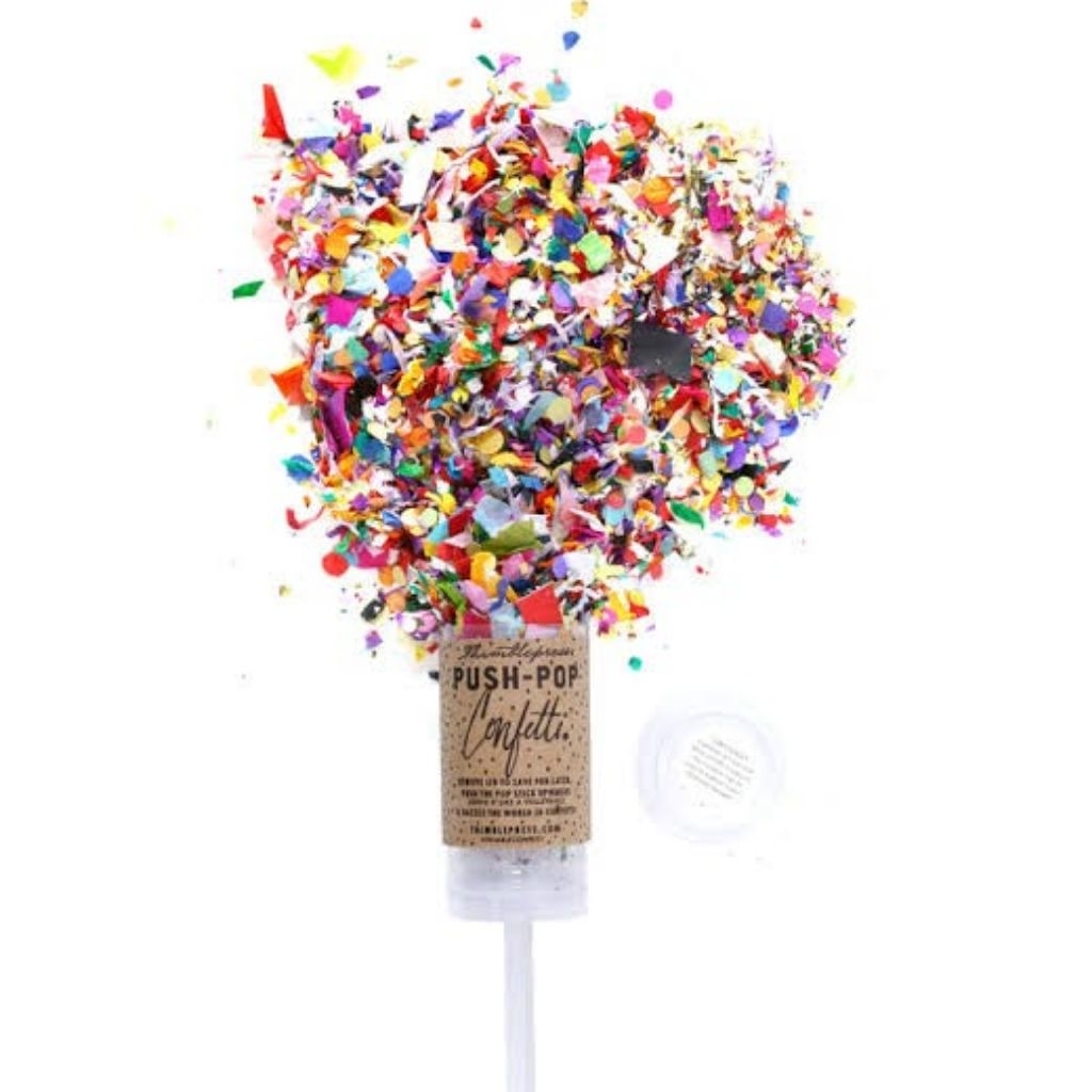 Confetti Dorong Confeti Push Pop Popper Konfeti Serpihan Kertas Warna Warni Lilin Magic Kue Ultah Ca