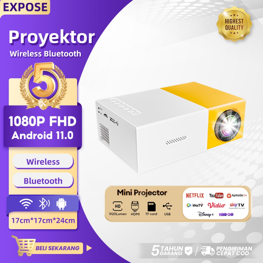 Proyektor mini YG300 Portable Proyektor Laptop Projector Led mini Proyektor mini Home Theater HDMI