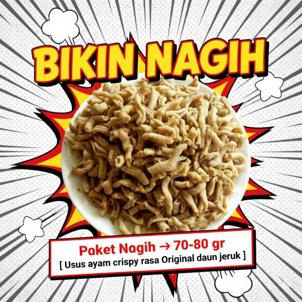 

Paket Nagih → 70-80 gr [ Usus ayam crispy rasa original daun jeruk ]