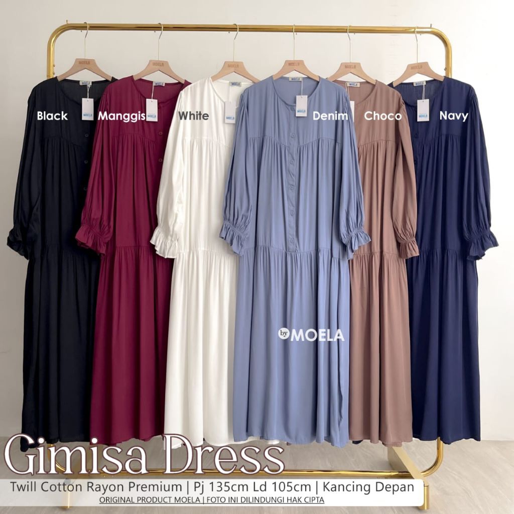 Gimisa Dress Gamis Jumbo Allsize Busui Premium Catton Rayon Original Ori Moela Berlabel