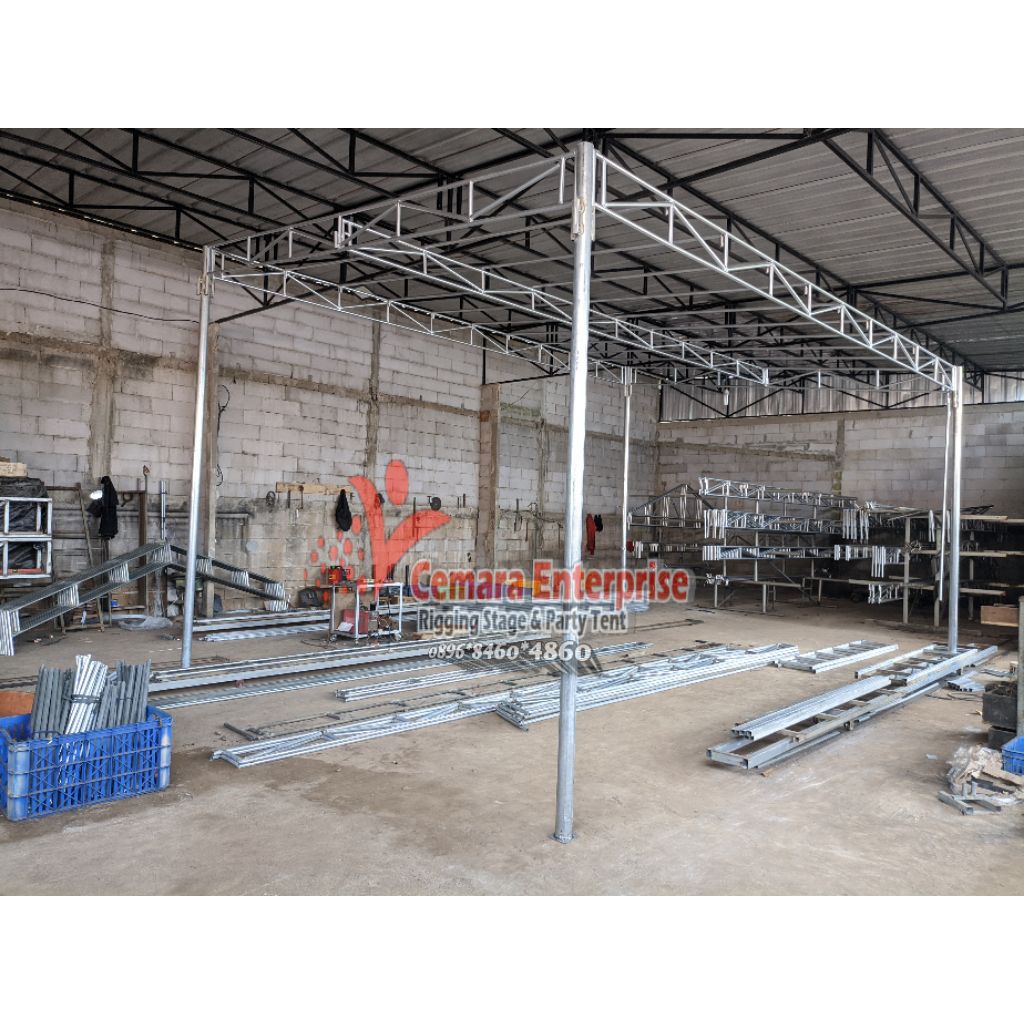 Rangka tenda 4x6 meter tenda ukuran 4x6 meter tenda warga tenda parkiran tenda perusahaan tenda pabr
