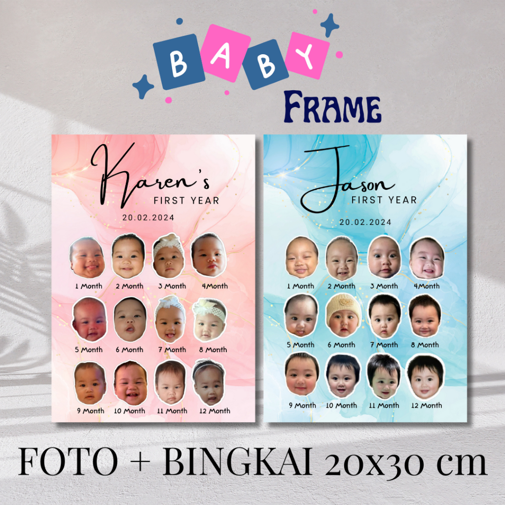 baby frame + bingkai ukuran 20x30 / gift baby / figura bayi
