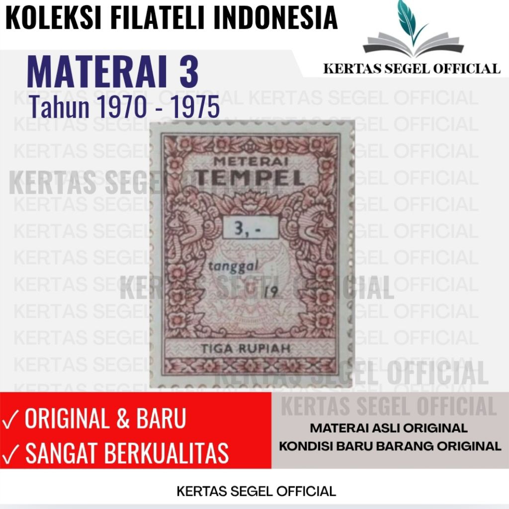 

MATERAI 3 RUPIAH TAHUN 1970 1971 1972 1973 1974 1975 ORIGINAL