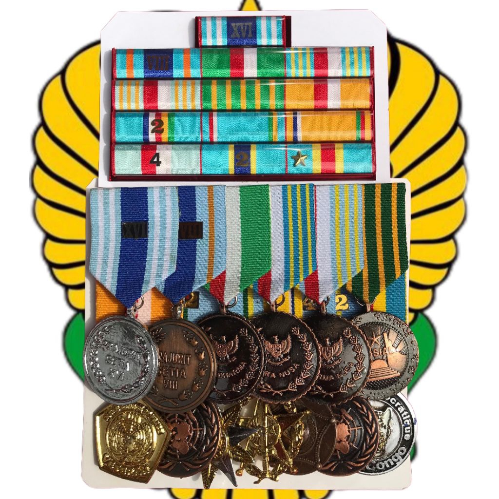 (Custom) Satu Set PDU PDH Tanda Kehormatan, Pakaian Dinas Upacara/Harian, PITA JASA, Tanda Jasa, SAT