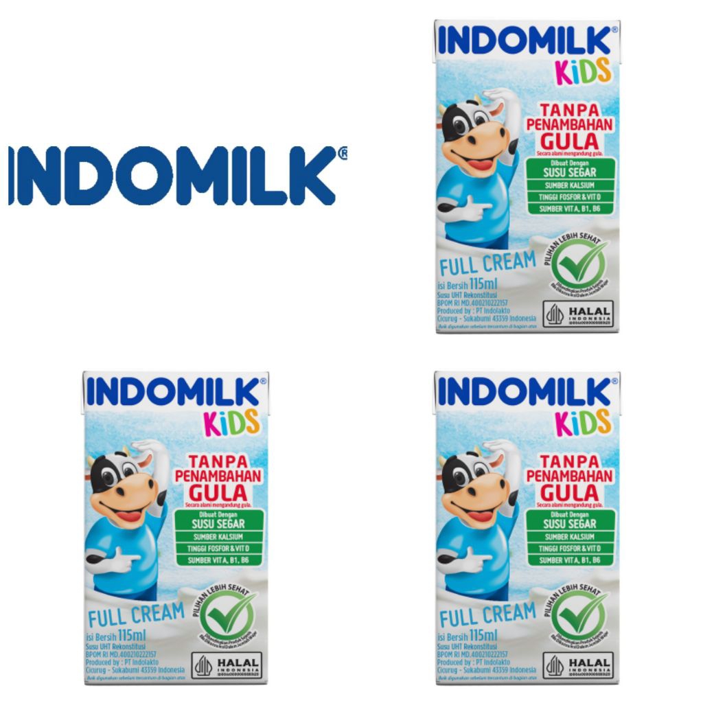 

Indomilk Kids Susu UHT Full Cream Tanpa Tambahan Gula Kotak 115 Ml