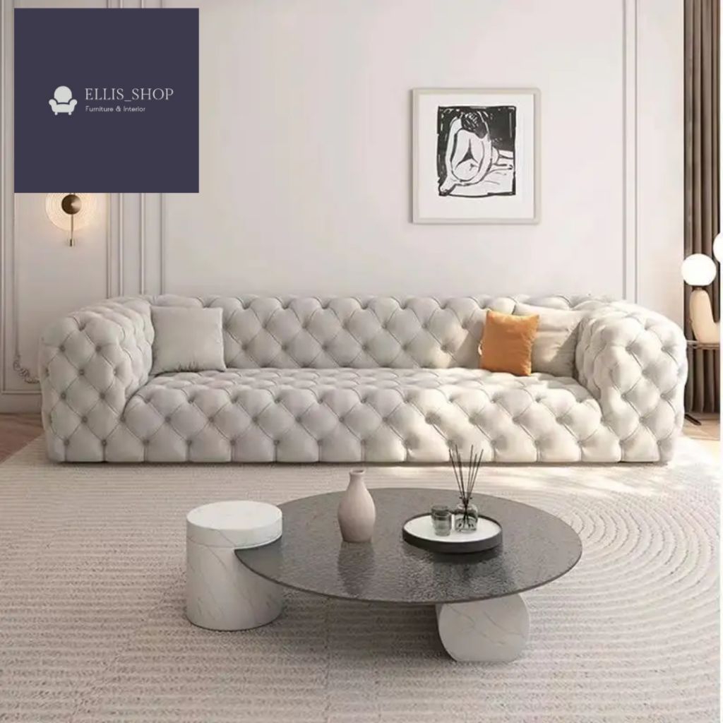 Sofa 3 Seater Chesterfield Mewah Elegant Berkualitas Premium