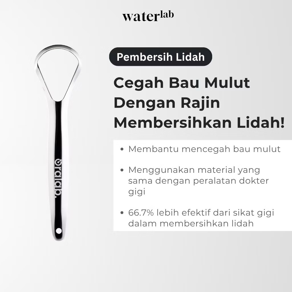 Oralab Pembersih Lidah Stainless Steel Sikat Lidah Lidah Bersih Nafas Segar