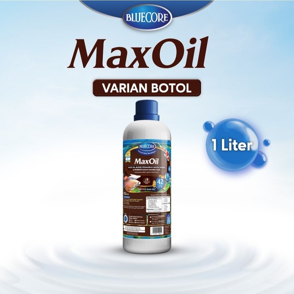 Bluecore MaxOil vitamin ikan & Perangsang ikan untuk nafsu Makan dan Pembentukan daging(cocok untuk 