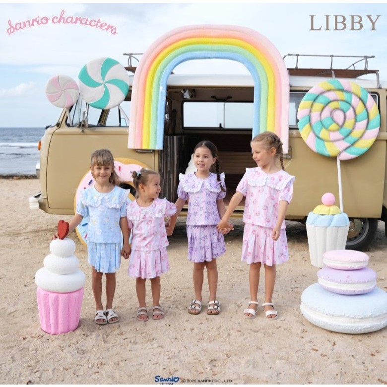 LIBBY Sanrio Setelan Anak Perempuan Kirei Tee + Megumi_Mariko + Momo_Haruka Top + Mizuki (1 Stel )