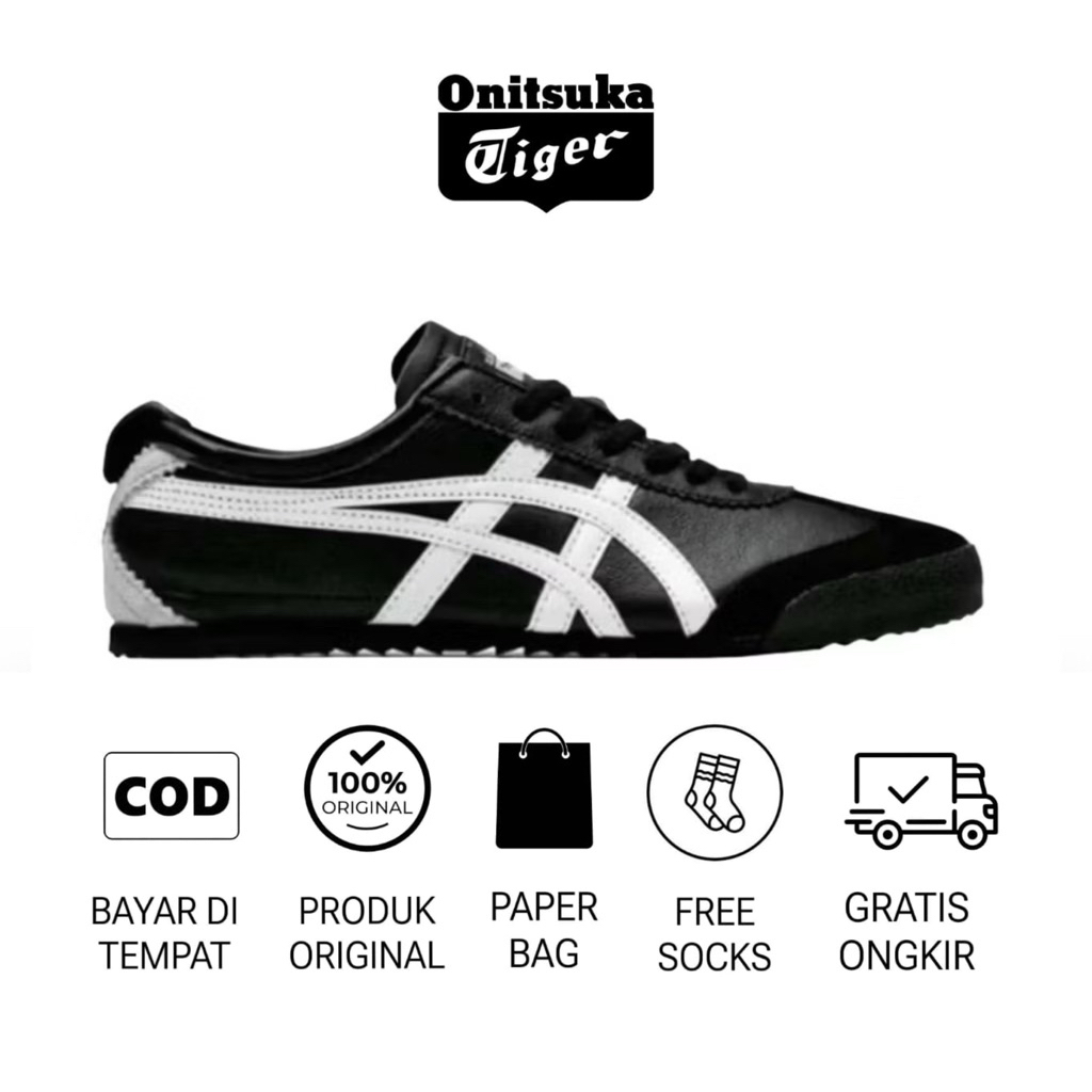 sepatu onitsuka japan black white original sepatu pria/wanita