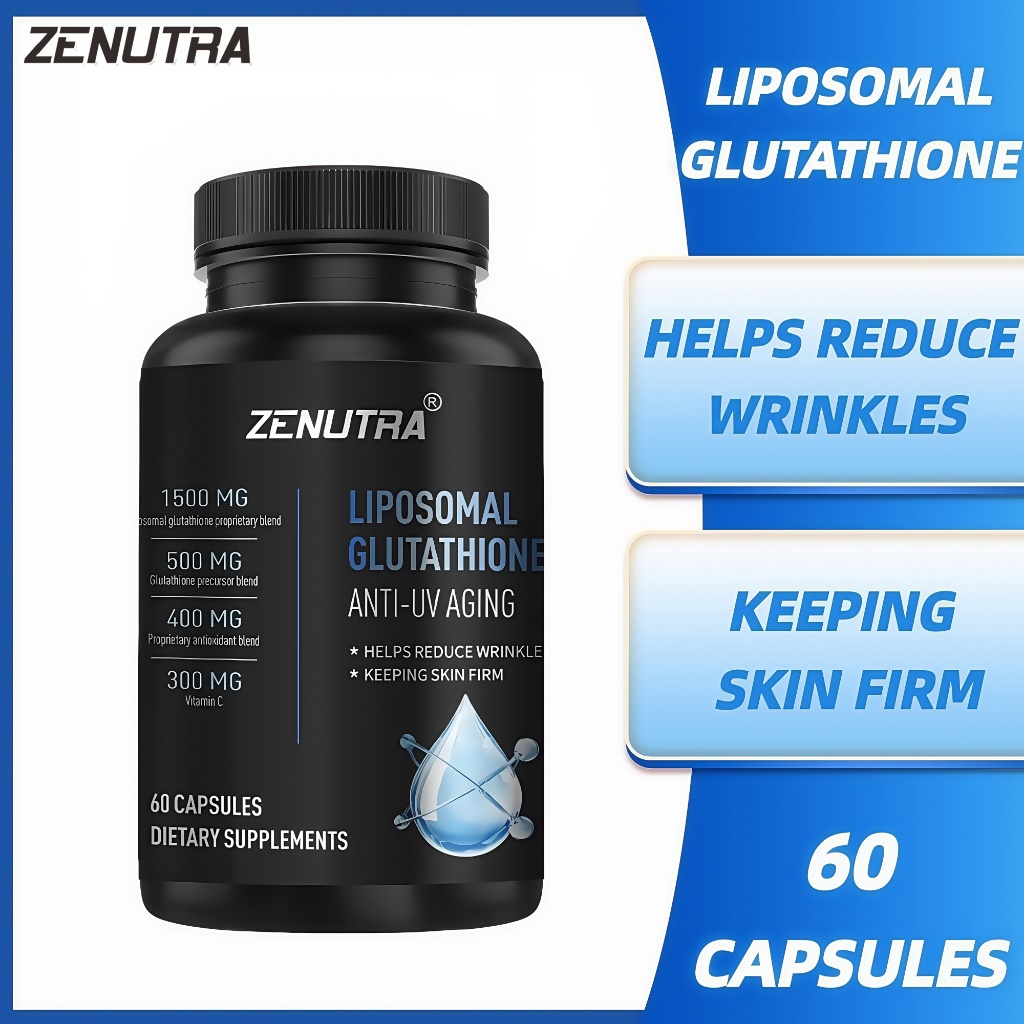 2400 MG Liposomal Glutathione Softgels, Anti Penuaan, Pemutih - Penghilang Flek Hitam, Melasma, dan 