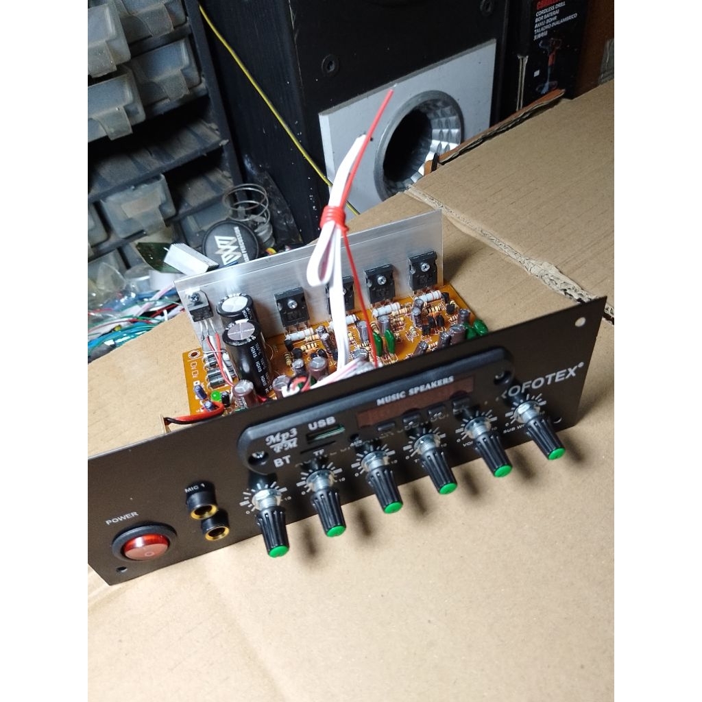 BIG DEALS mesin speaker aktif/kit modul amplifier speaker aktif plus USB plus echo profotex **