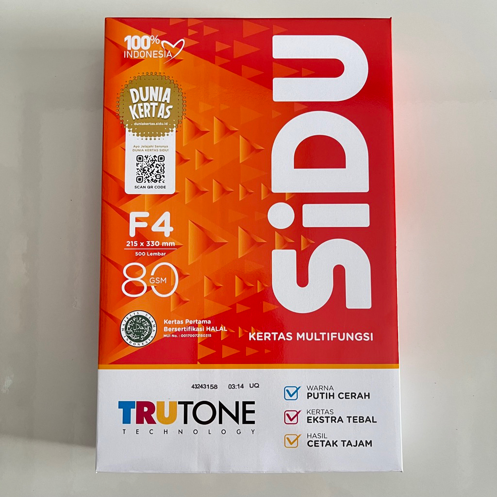 KERTAS HVS F4 80 SIDU (1 rim)