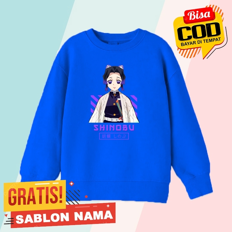Sweater Anak Demon Slayer Shinobu / Jaket Anak Laki Laki & Perempuan