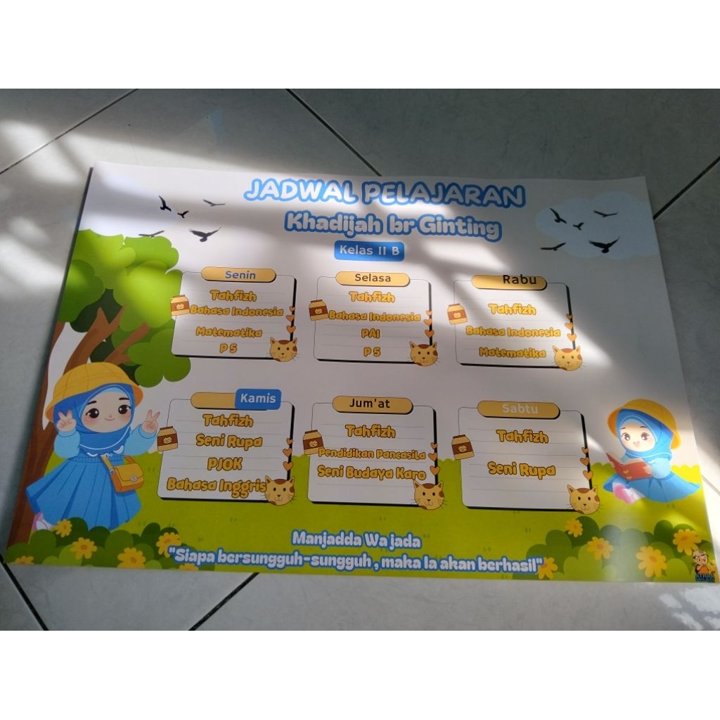 

Jadwal Pelajaran Anak Lucu – Poster Edukasi Custom Nama
