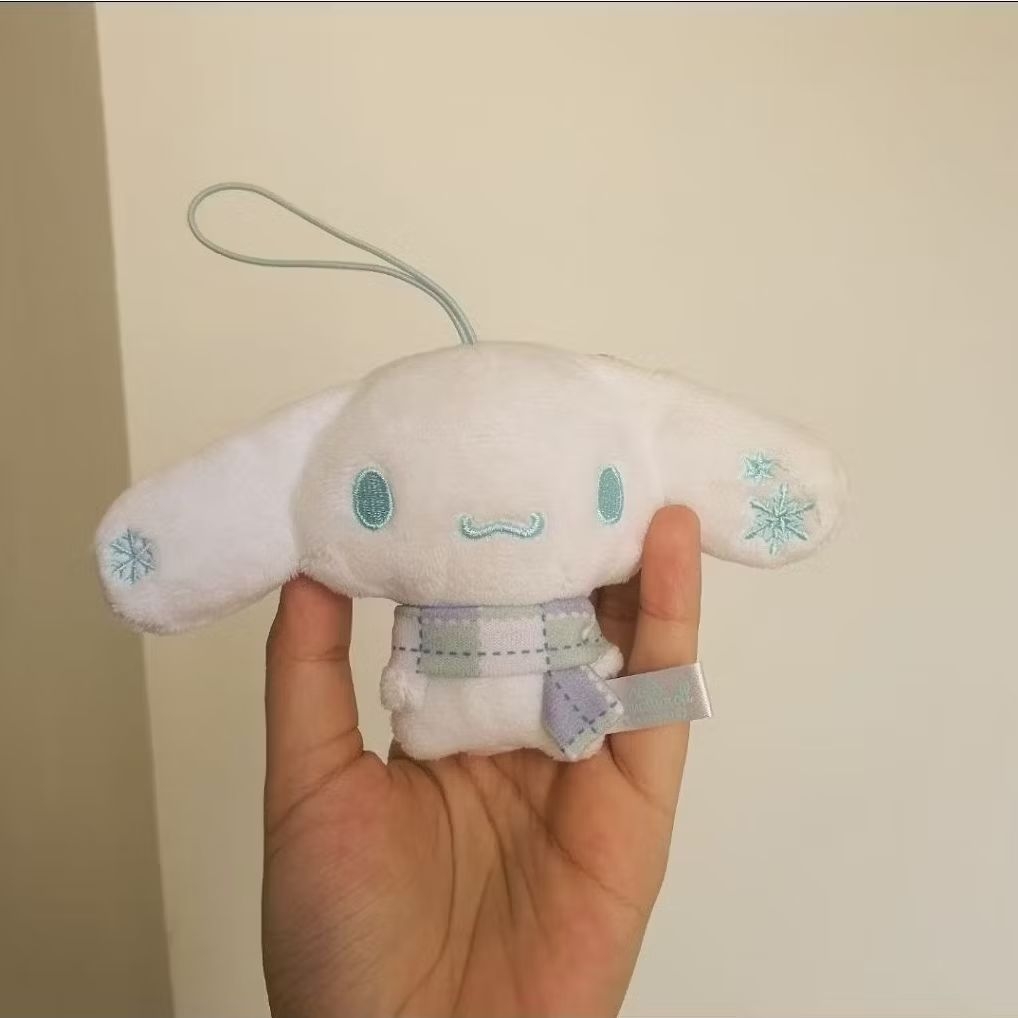 Sanrio Cinnamoroll Plush Keychain Bag Charm Winter Snowflake