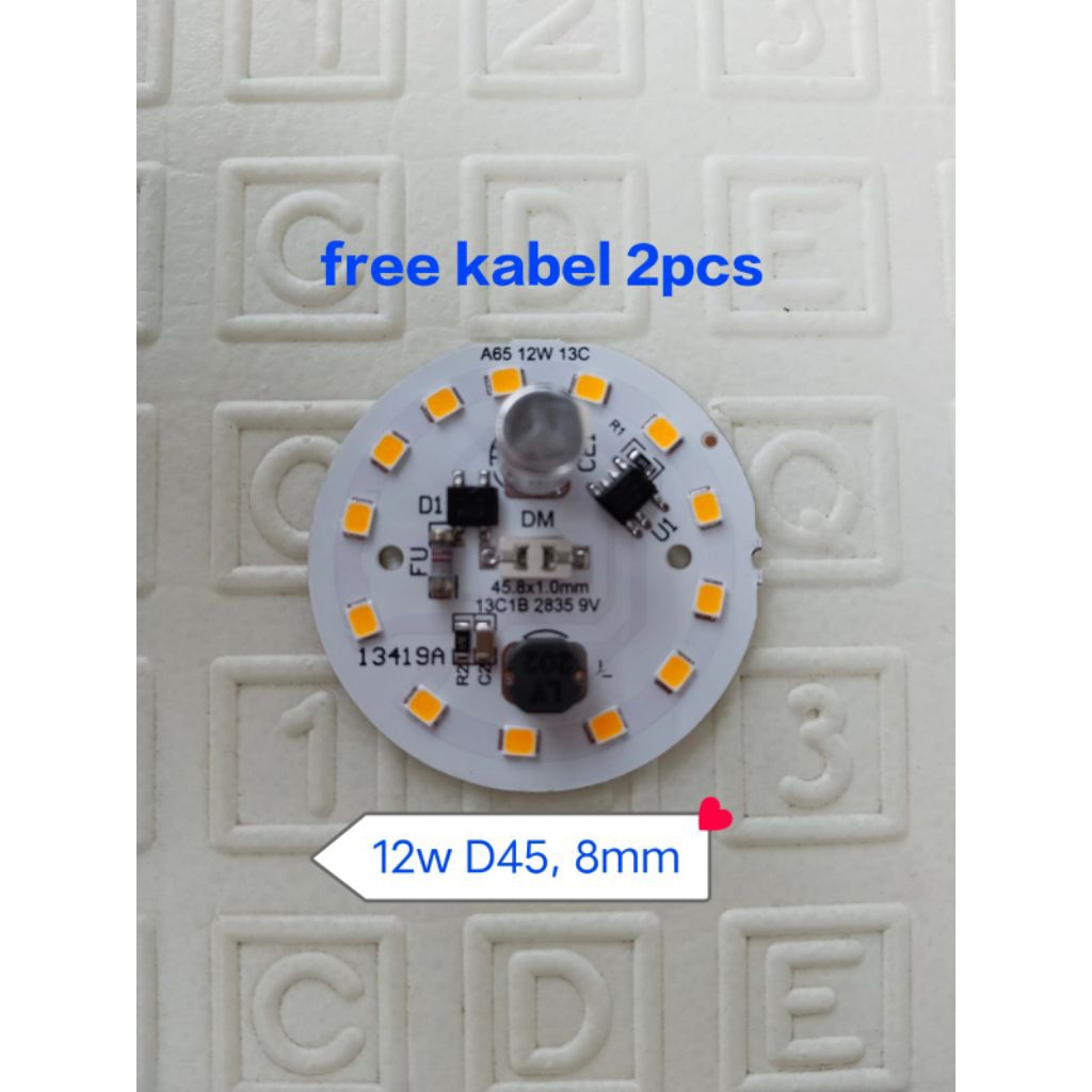 Pcb lampu led KUNING 12w diameter 45,8mm