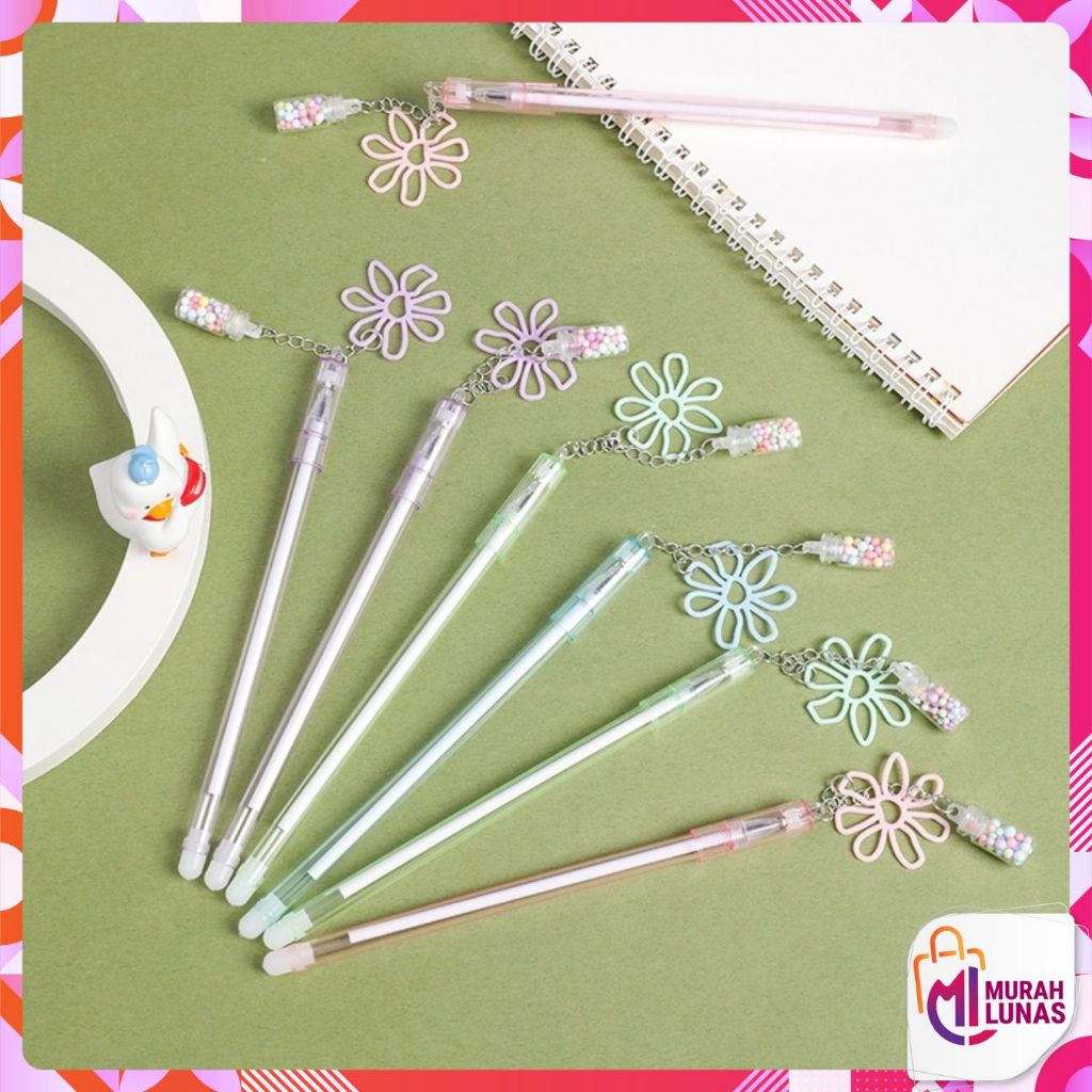 

MUNAS Pulpen Lucu Aesthetic Pena Gantungan Botol Bunga Fancy Pen Pena Gel Bolpen Unik warna pastel cute Bola Salju Warna Warni Alat Tulis Kantor