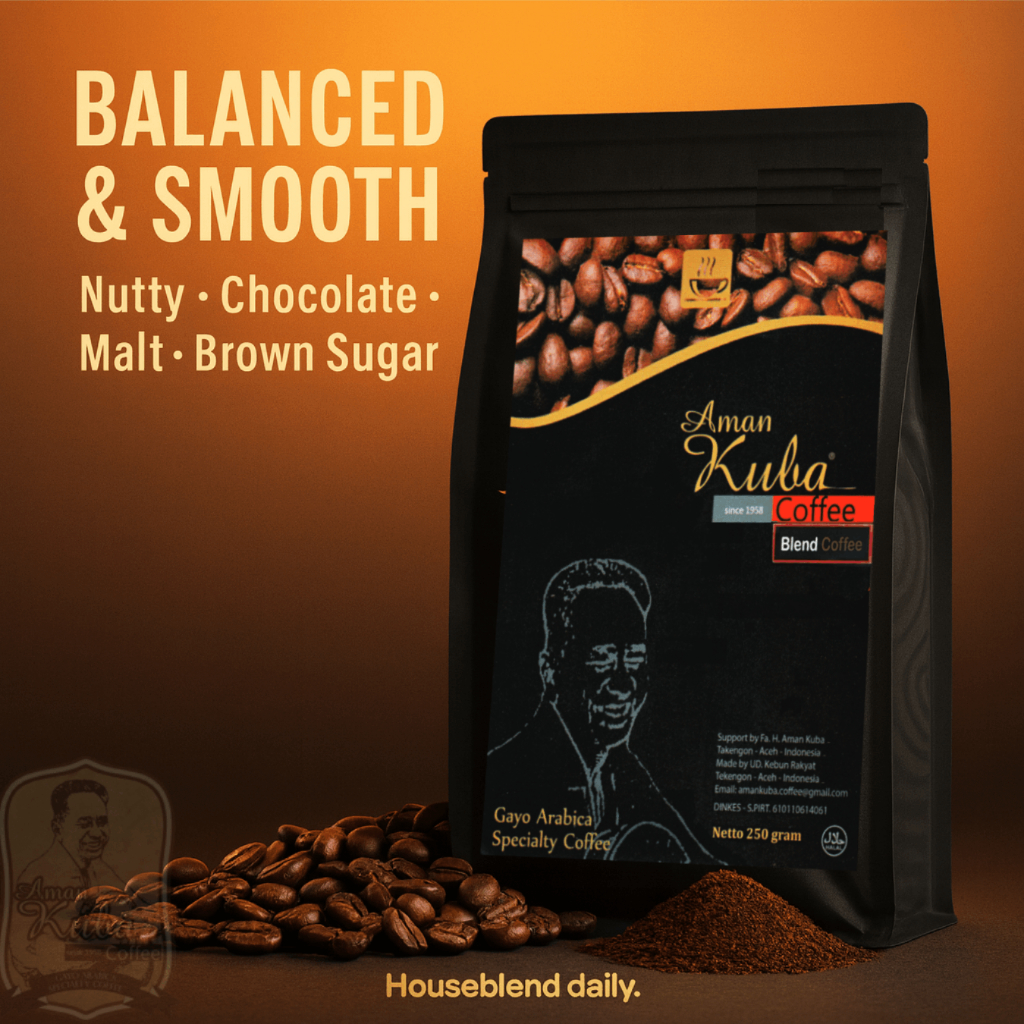 

Amankuba House Blend Coffee – Signature Balanced Gayo – Biji/Bubuk – For Espresso Base & Manual Brew