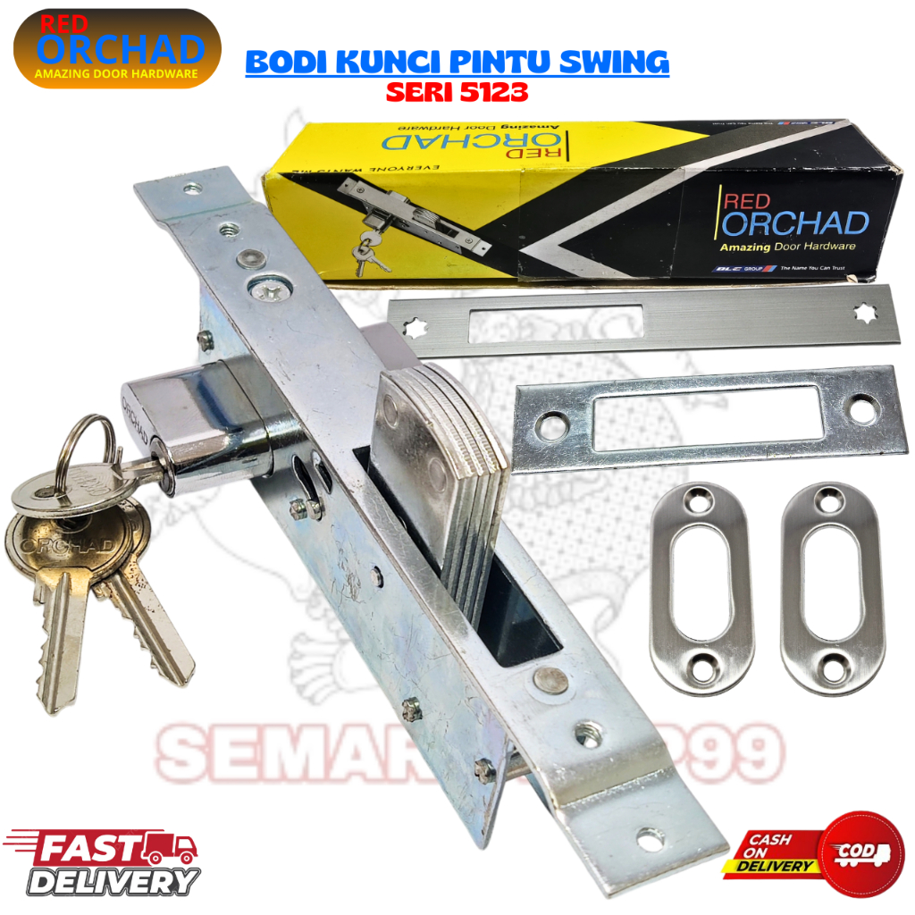 Body Kunci Sliding Geser Oval Pintu Alumunium & Kayu ( ORCHARD ORIGINAL 5123 ) Bodi Kunci Pintu Kaca
