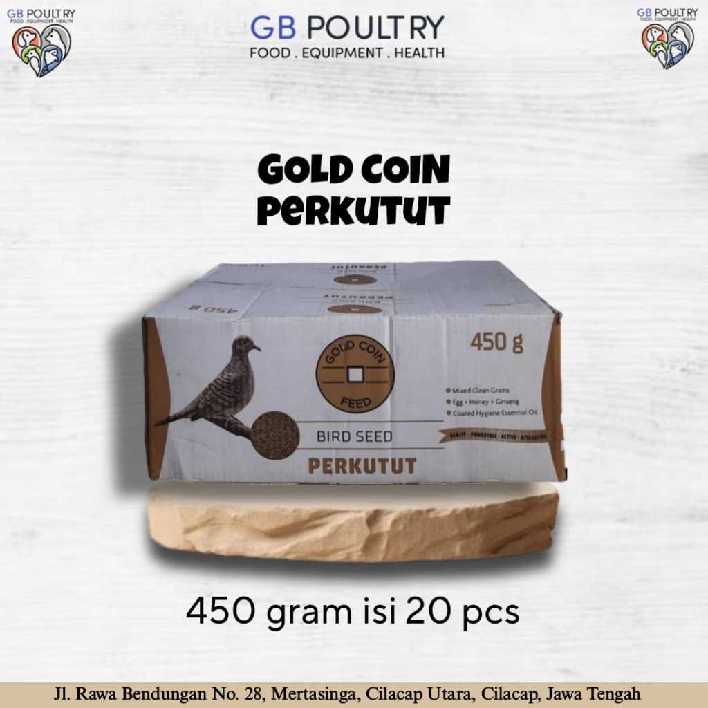 Gold coin perkutut 450 gram 1 dus 20 pcs