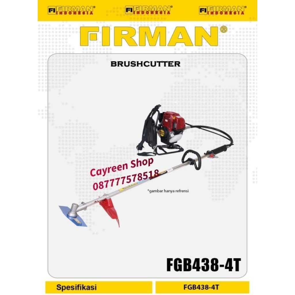 Mesin Potong Rumput Gendong FirmanFGB 438 + Brush Cutter Firman FGB 438 4Tak