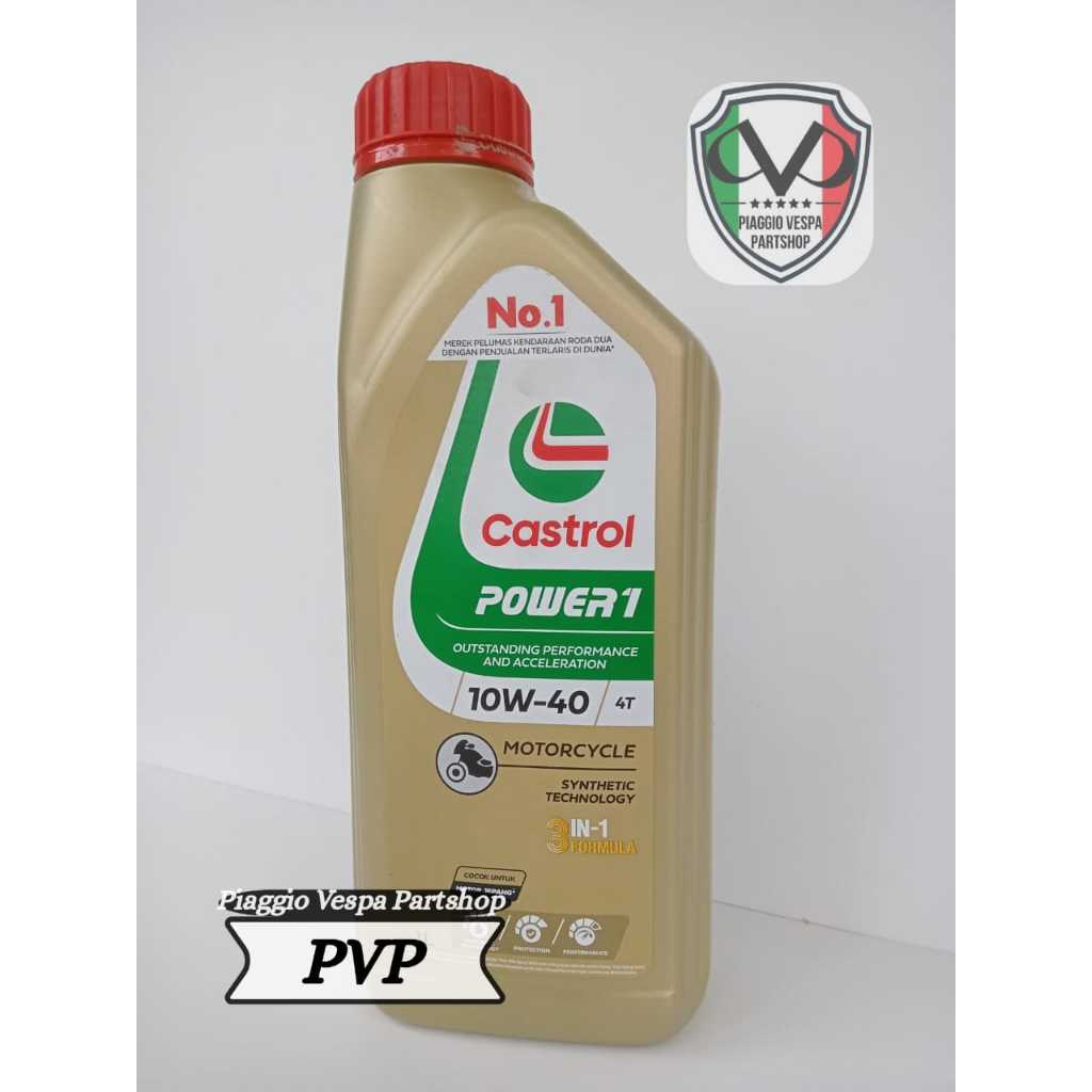 Oli Mesin Castrol Power 1 10W-40 1Liter Recomended Piaggio Vespa Matic