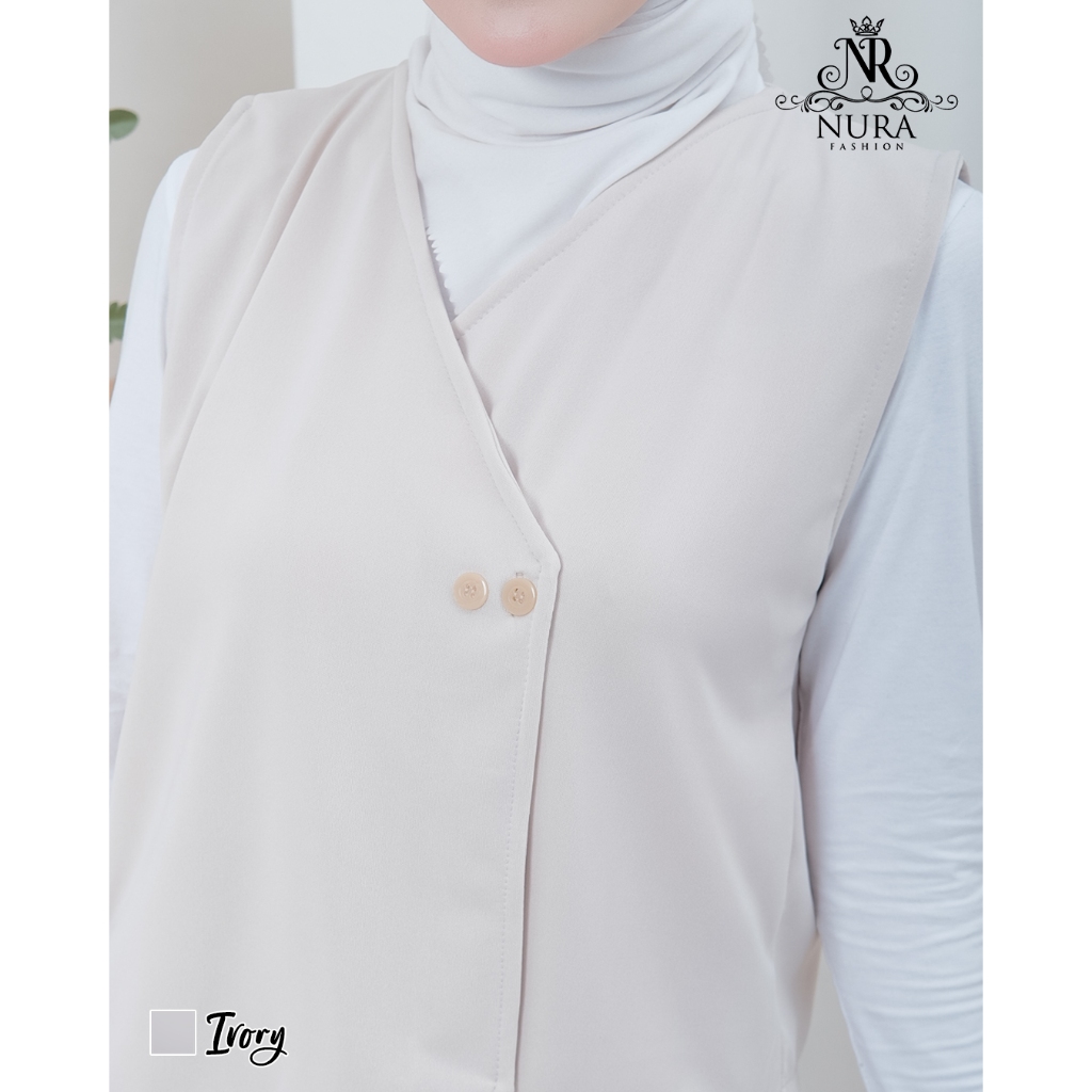 Setelan Vest Rok Wanita Korean Style Elma Alifa One Set Rompi Blazer Muslim M L-XL Kekinian