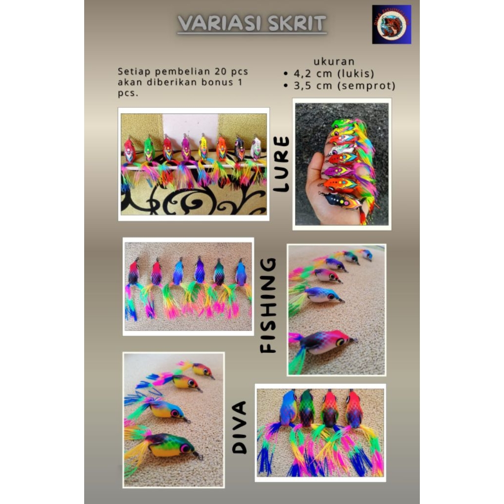 Softfrog umpan pancing casting gabus/toman kodok Skrit 4,2 cm dan kodok skrit 3,5 cm