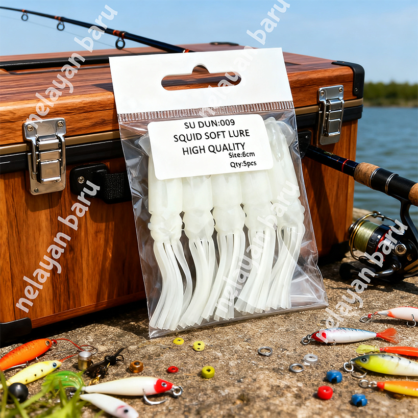 Squid Soft Lure Cumi Karet Gid - 6cm/7cm/8(7.5cm) * 5pcs