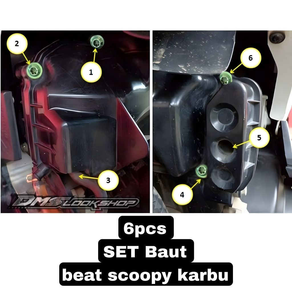 Baut titanium set filter beat scoopy karbu (6pcs)