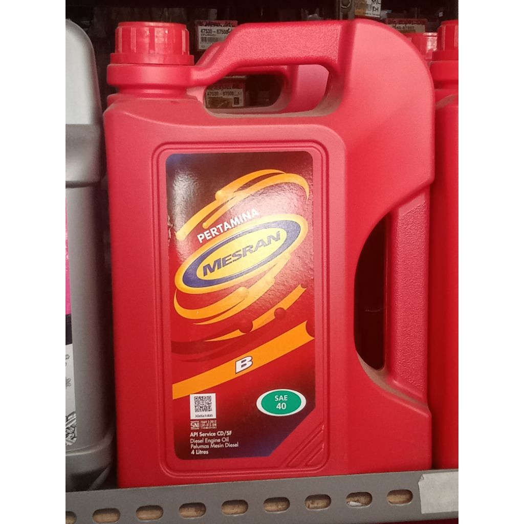 Oli Pertamina Mesran B SAE 40 4 Liter – Oli Mesin Diesel Truk Bus Mobil Pick Up