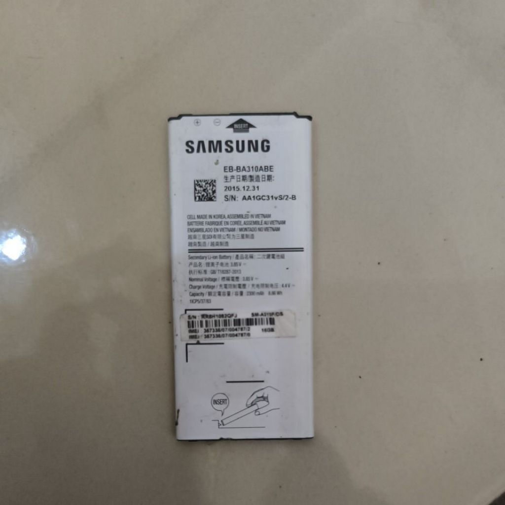 Baterai samsung A3 2016 Ori