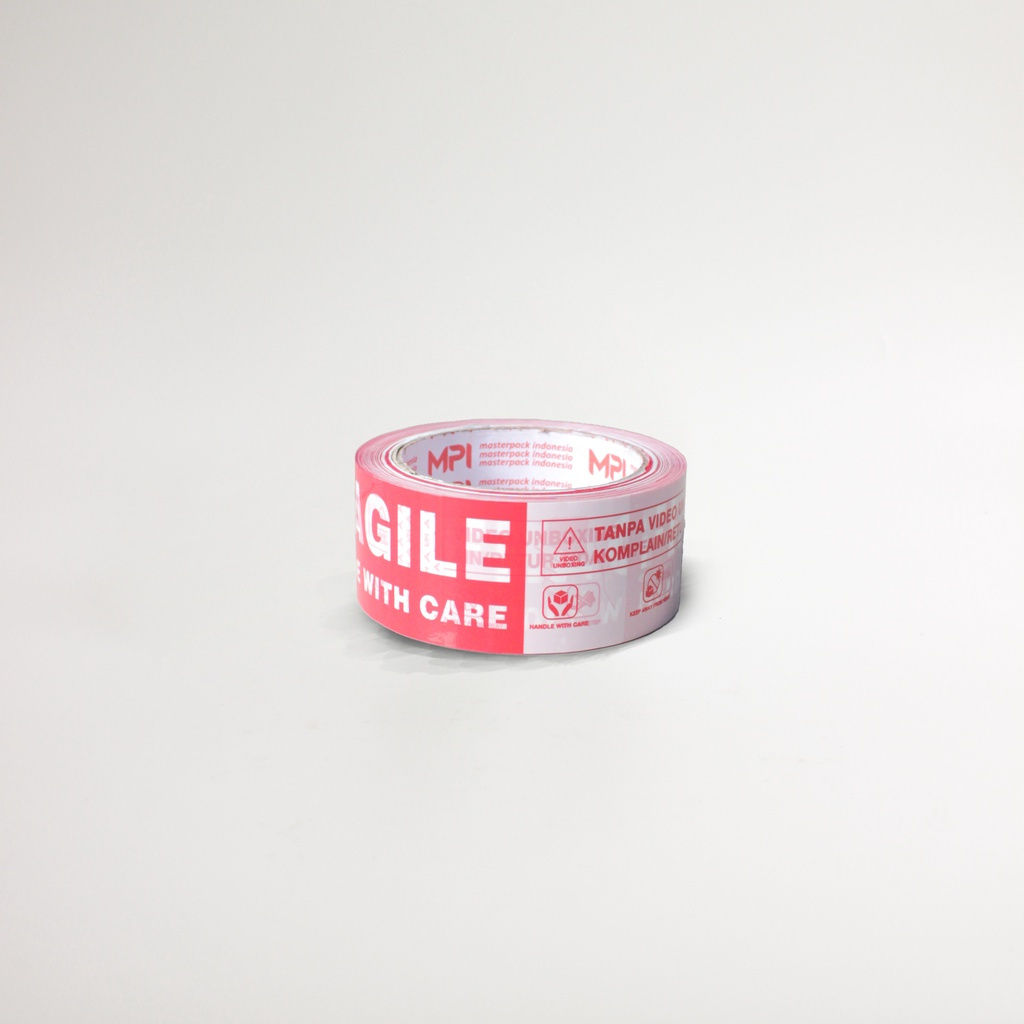 

1 slop - Lakban Fragile Merah Putih 45 mm x 100 yard - Handle With Care Jangan Di Banting