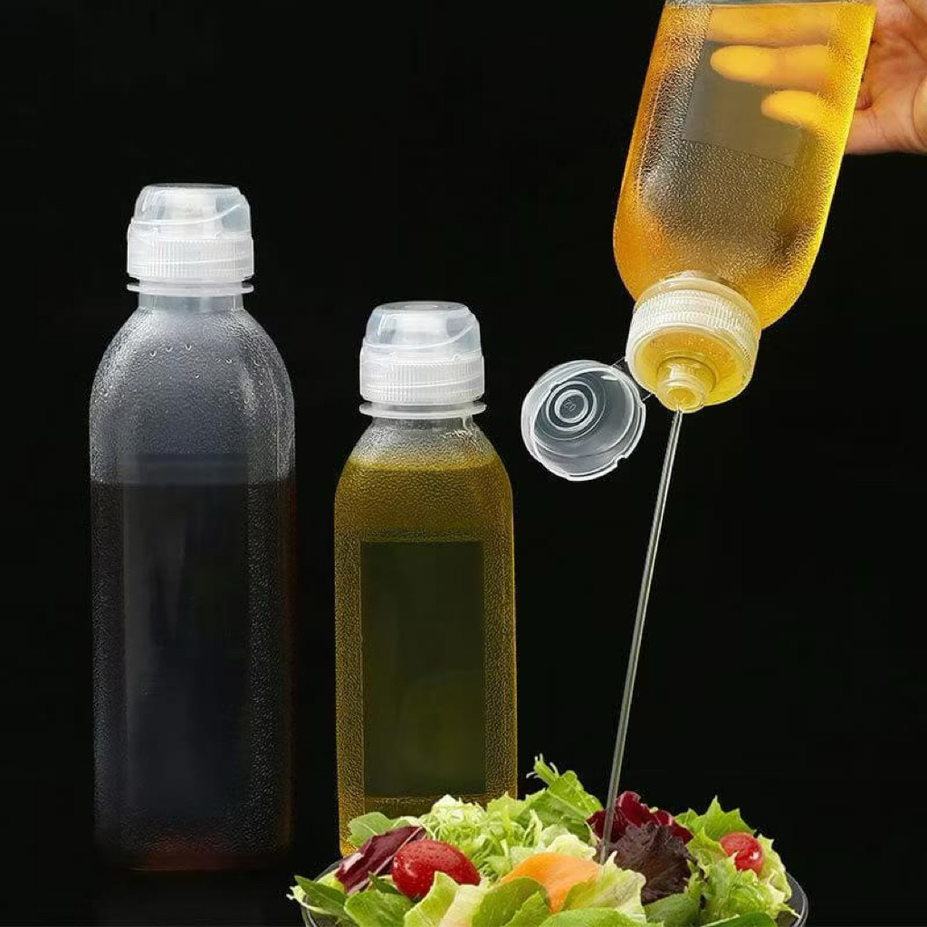 500ml dan 300ml dan 1000ml (1liter) Botol plastik minyak saus kecap anti tumpah botol fliptop