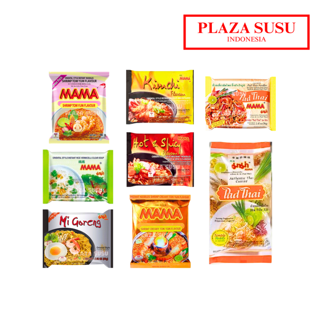 

MIE INSTANT THAILAND MAMA INSTAN NOODLES RASA GORENG/PAD THAI/RICE VERMICELLI/KIMCHI