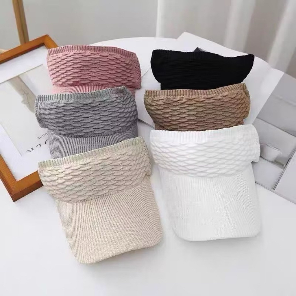 (COD)Topi Fashion murah Baseball Kosong Bahan Rajut Warna Polos untuk Pria / Wanita topi jilbab